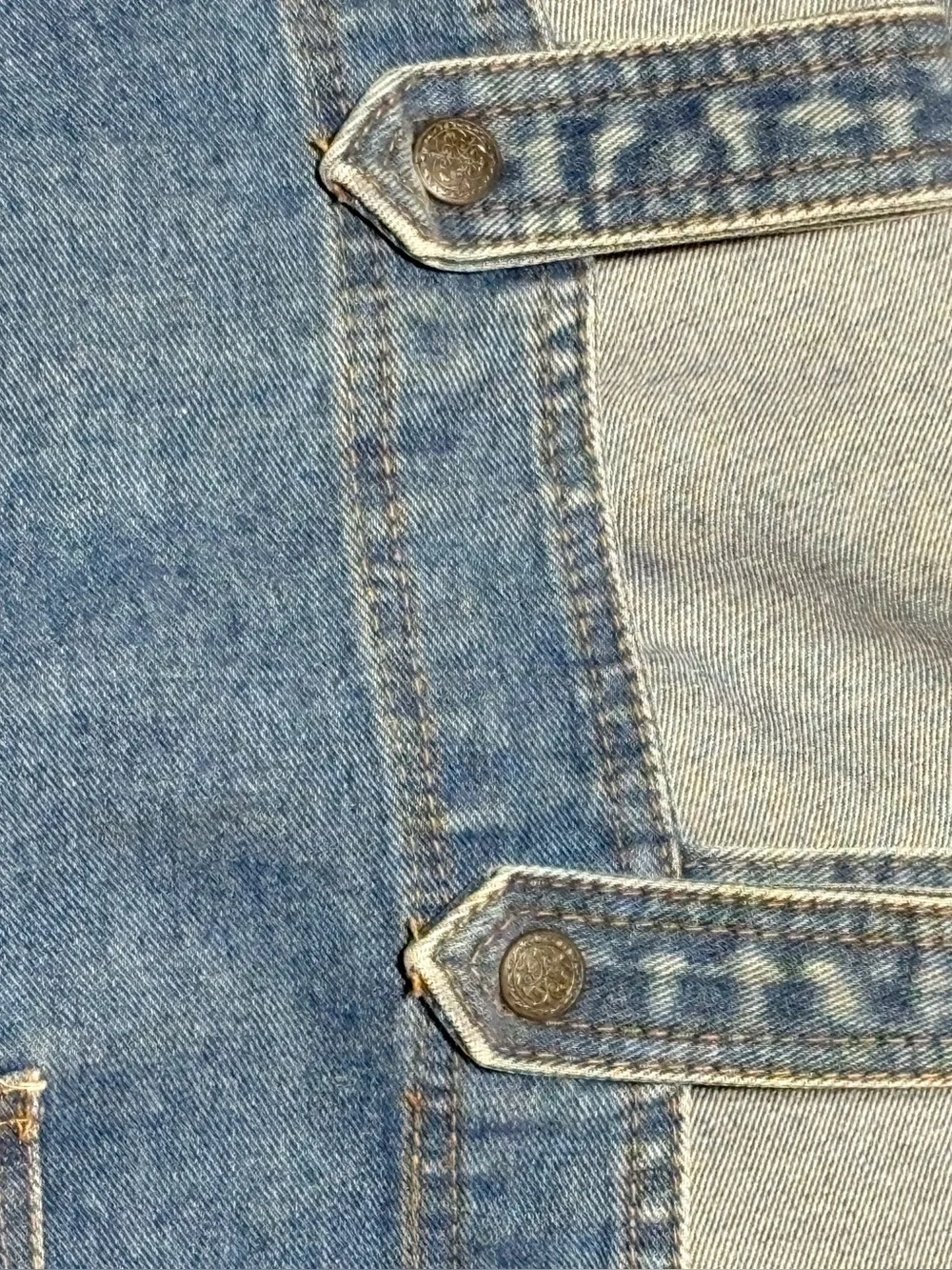 Upcycled Heavy Denim Shower Curtain W/ Hand Sewn Blue Jean Pockets Wall Hanging